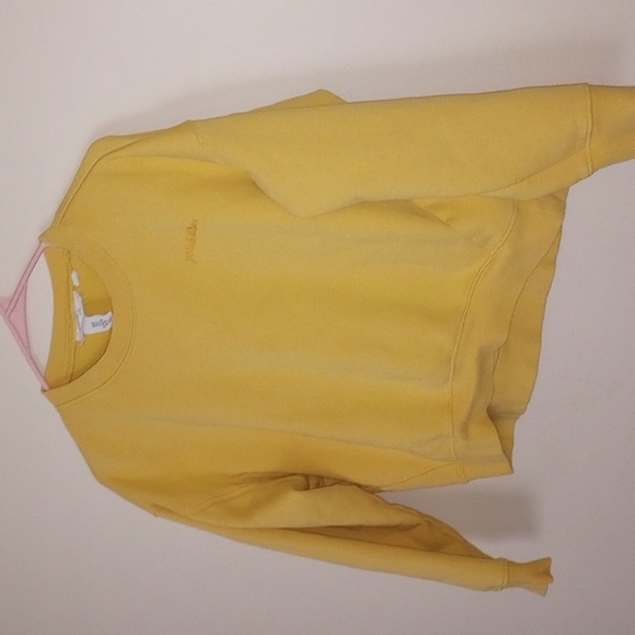 H&M Tops - Embroidered Sunny Golden Yellow Slight Crop Sweatshirt